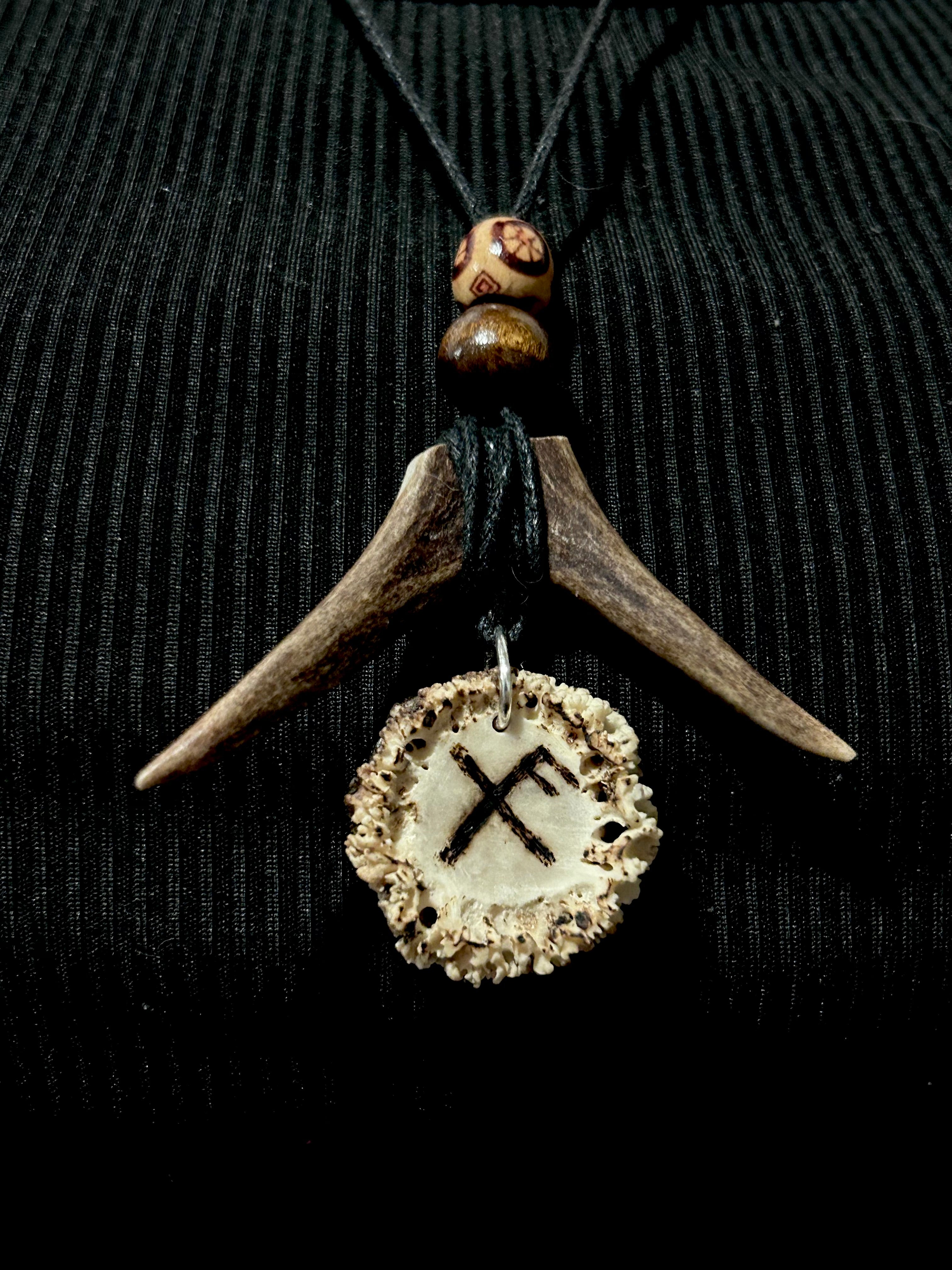 Gæfa Antler Necklace | Bind Rune of Good Luck