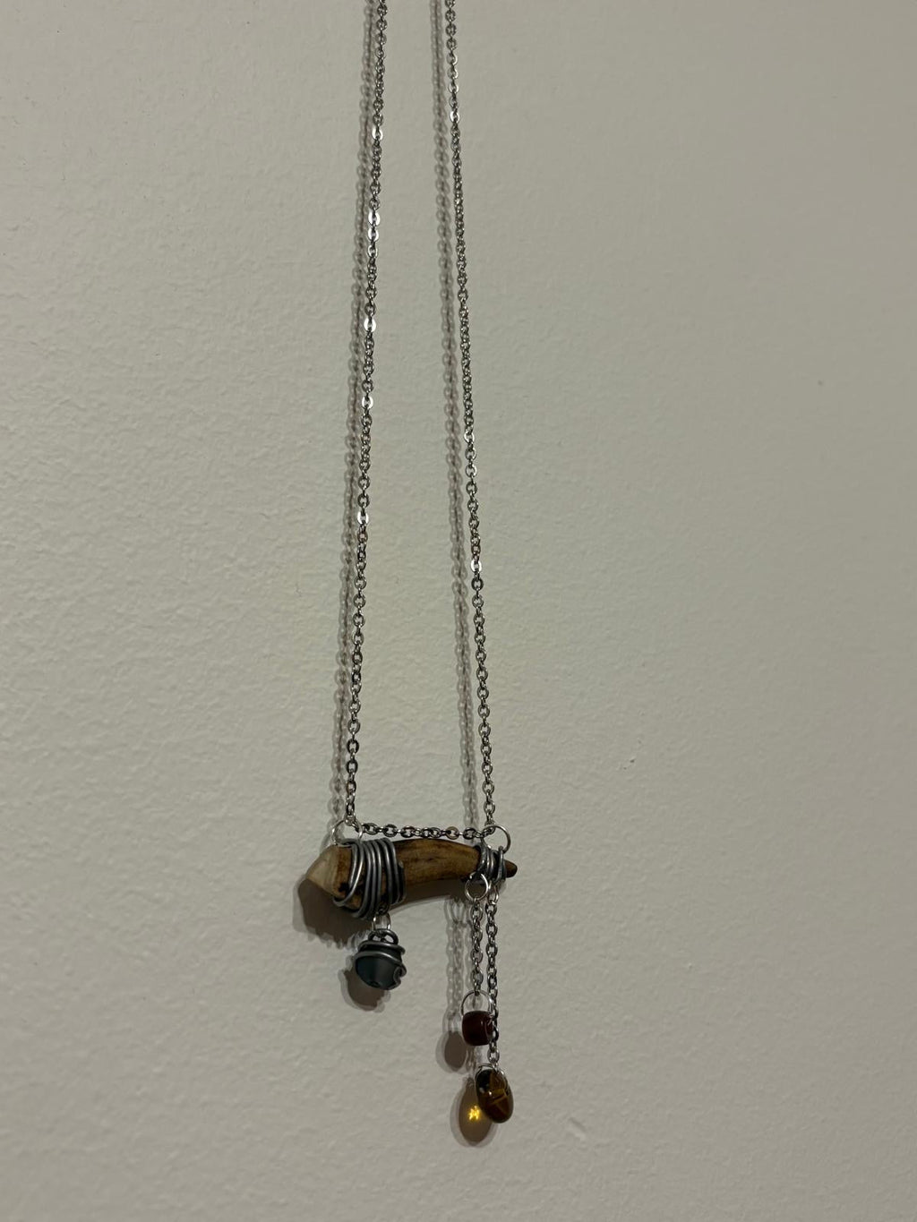 Hrafnband | Antler Tine & Stone Necklace