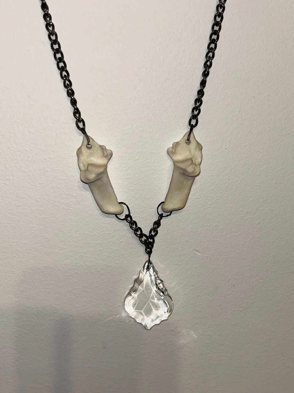 Roe Deer Leg Bone & Crystal Necklace