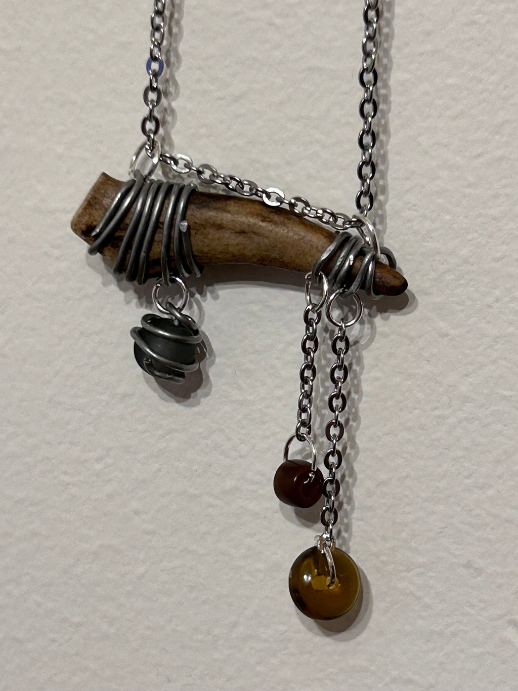 Hrafnband | Antler Tine & Stone Necklace