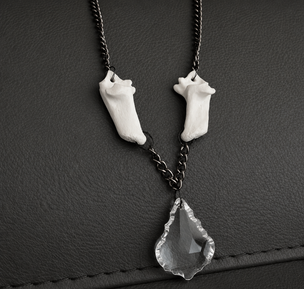 Roe Deer Leg Bone & Crystal Necklace